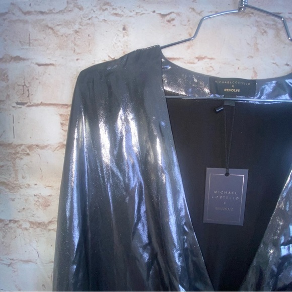 Michael Costello x REVOLVE Tiana Mini Dress in Silver Size Small NEW - Picture 3 of 8